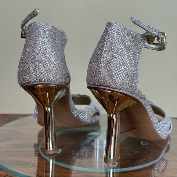 Franco Sarto Rania Ankle Strap Sandal - platinum glitter - size 6 - Picture 9 of 16